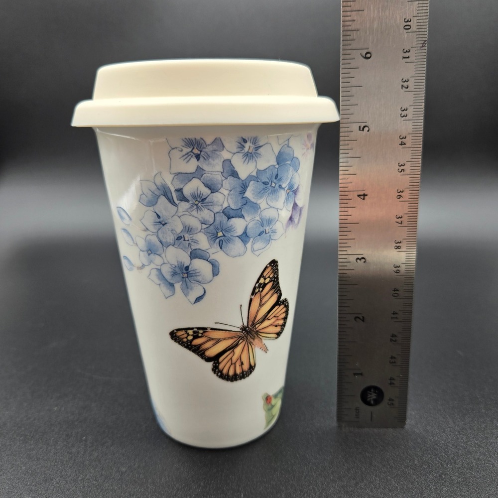 Lenox‎ Butterfly Meadow Thermal Travel Mug 10oz Butterfly Floral Cottagecore - Picture 8 of 8